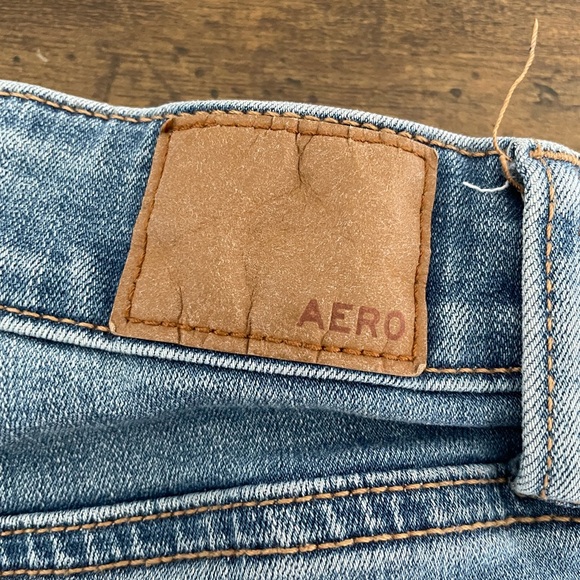 Aeropostale Distressed Light Blue Jean Shorts Sz 00 - Picture 3 of 10